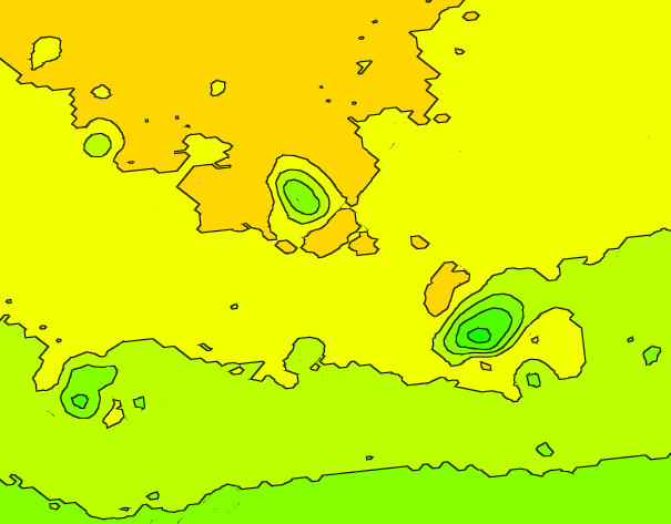 stepped-with-delimiter thematic gradient mode applied to height