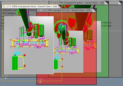 Three overlapping viewports with transparent background colors