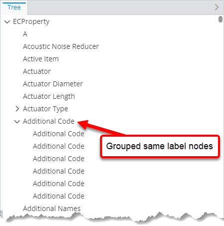 Example of using "group by label" attribute set to "true"